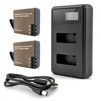 Ładowarka LCD + 2 baterie 1050mAh GoPro4U COOAU