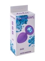 plug anal plug emotions cutie medium purple blue crystal
