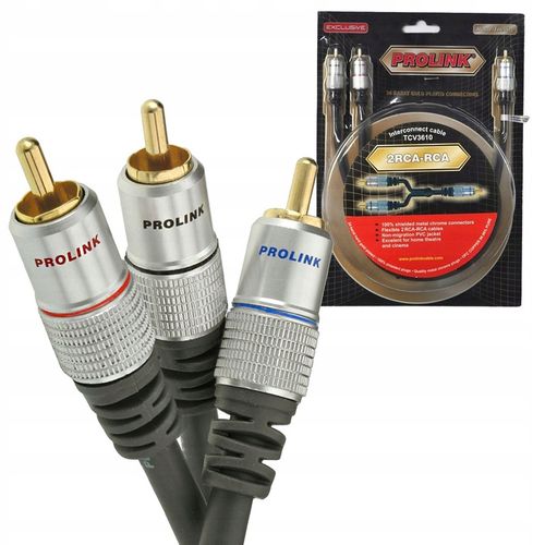 KABEL 1RCA - 2RCA TYPU Y PROLINK EXCLUSIVE TCV3610 OFC POZŁACANY 3m na Arena.pl