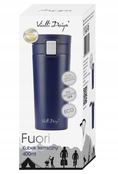 VIALLI KUBEK TERMICZNY PRÓŻNIOWY STALOWY KAWY HERBATY FUORI HERBATY 400 ml zdjęcie 7