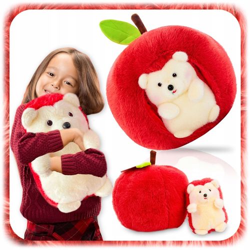 MASKOTKA JEŻ Pluszowy PLUSZAK JEŻYK w Jabłku Poduszka DOMKU dla dzieci 30cm na Arena.pl