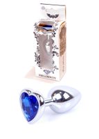 plug jewellery silver  heart plug  dark blue