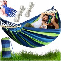 HAMAK OGRODOWY 2-OSOBOWY XXL 260x150 TURYSTYCZNY z DRĄŻKIEM HUŚTAWKA FOTEL