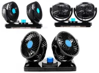 MOCNY WIATRAK WENTYLATOR SAMOCHODOWY PODWÓJNY 12V