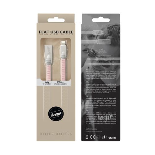 Beeyo Flat kabel do iPhone różowy na Arena.pl