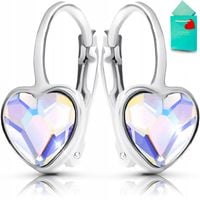 Kolczyki srebrne wiszące dla dziewczynki kryształy angielskie zapięcie 925