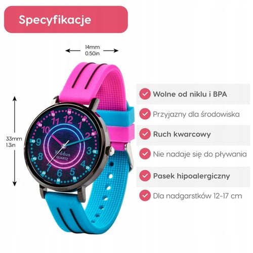 Kiddus Zegarek edukacyjny dla dzieci, idealny do nauki odczytywania godziny na Arena.pl