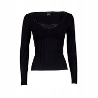 PINKO MAGLIA BEACH VOLLEY INSERTO IN PIZZO Donna Nero S