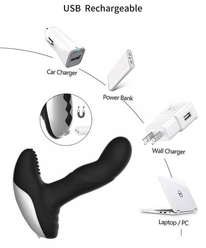 wibrator silicone massager usb 7 function + pulsator / heating black na Arena.pl