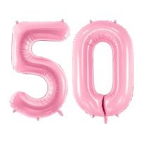 Balon foliowy liczba 50 różowy 86 cm