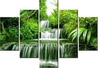70 100CM OBRAZ 5 ELEM WODOSPAD LESIE DESZCZOWYM DRUK PŁÓTNO