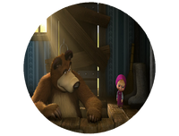 Opłatek na tort Masza i Niedzwiedź