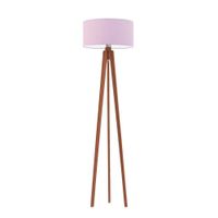 Lampa podłogowa MIAMI abażur jasny fioletowy stelaż mahoniowy