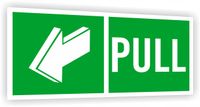 Tabliczka ewakuacyjna informacyjne z nadrukiem 20x10 cm pull Znak