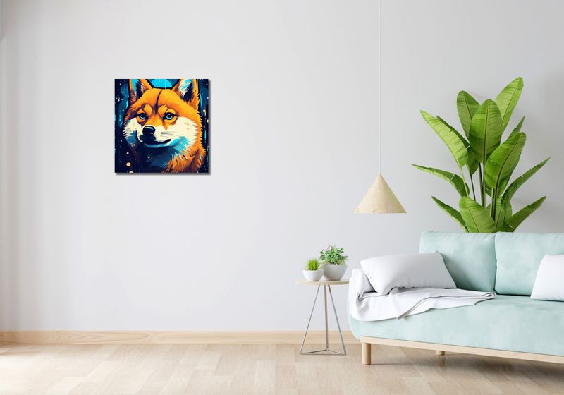 Obraz 50x50cm Lisek w Kosmosie zdjęcie 2