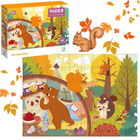 Puzzle Czas Zbiorów 60 Elementów Jesienna Zwierzątka 300413