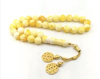 Bursztynowy Turecki różaniec z metalowym frędzlem ręcznie robiony