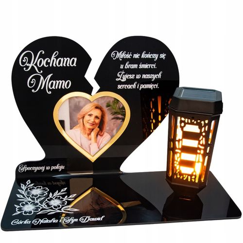 WIECZNY ZNICZ SOLARNY LED Ze Zdjęciem Cmentarz dla Mamy Taty Babci na Arena.pl