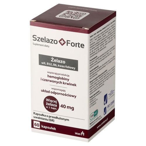 Szelazo + Forte Żelazo Witaminy B12 B6 60 kapsułek na Arena.pl