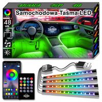 TAŚMA LED do Samochodu PRO LEDY RGB Oświetlenie wnętrza samochodu PILOT APP