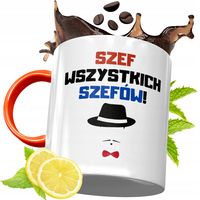 Kubek Pomarańczowy Dla Szefa Prezent Z Nadrukiem Ze Zdjęciem