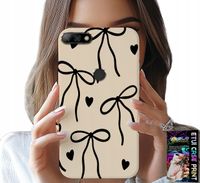 ETUI DO HUAWEI Y7 2018 - BEŻOWE KOKARDKI WSTĄŻKA MODNE WZORY