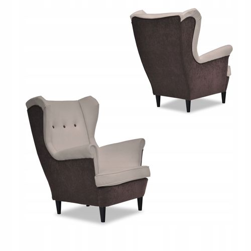 Zestaw wypoczynkowy uszak ARI DUO sofa fotele  brąz - beż na Arena.pl