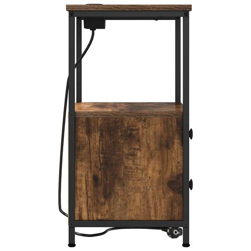 Nocna szafka z stacją ładującą z szufladą 2 pcs Wędzony dąb na Arena.pl