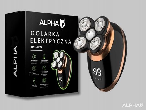 Golarka Męska 5W1 Maszynka do Golenia Brody, Włosów i Głowy - Trymer Alpha na Arena.pl