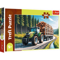 TREFL 16493 Puzzle 100 Ciągnik leśny