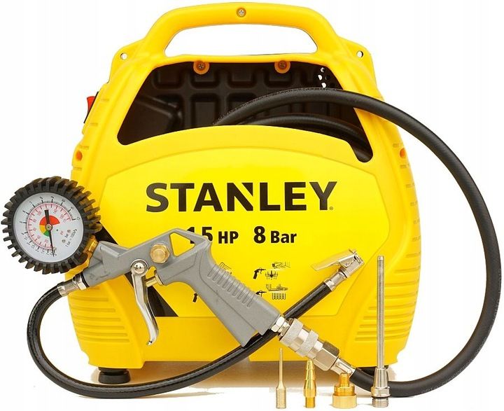 STANLEY KOMPRESOR BEZOLEJOWY SPRĘŻARKA + ZESTAW zdjęcie 10