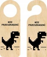 ZAWIESZKA NA DRZWI klamkę NIE PRZESZKADZAĆ drewniana TWÓJ NADRUK