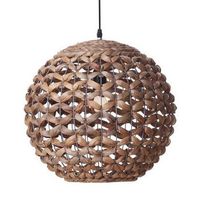 Pleciona lampa wisząca Parana LE42135 kula czarna brązowa