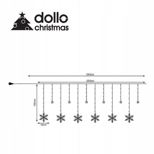 PŁATKI ŚNIEGU WISZĄCE LAMPKI CHOINKOWE ZEWNĘTRZNE KURTYNA LED SOPLE na Arena.pl