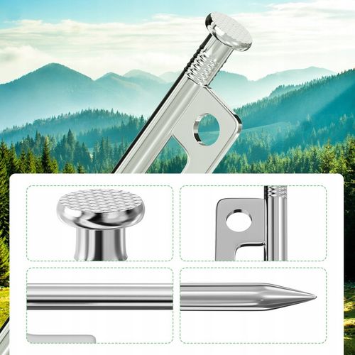 kotwy do trampoliny Solidne kotwa do ziemi 9mm 30cm 8szt z workiem srebrny na Arena.pl