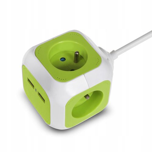 PRZEDŁUŻACZ KOSTKA MAGIC CUBE 4 GNIAZDA 2xUSB 1.4m na Arena.pl