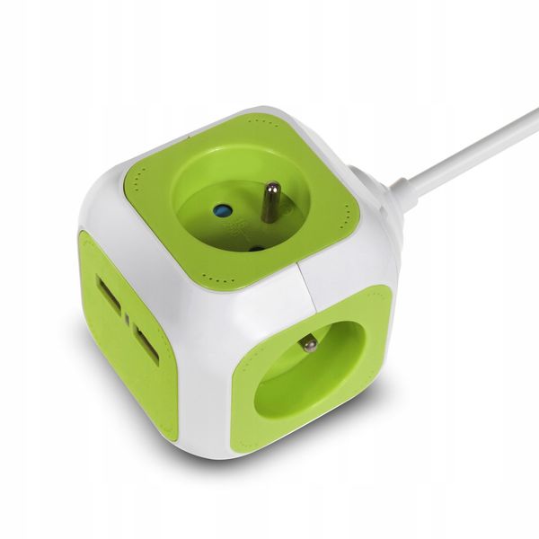 PRZEDŁUŻACZ KOSTKA MAGIC CUBE 4 GNIAZDA 2xUSB 1.4m zdjęcie 7