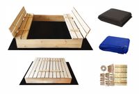 PIASKOWNICA Z ŁAWECZKAMI ZAMYKANA 140x140 GRATIS