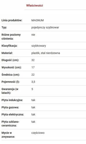 Szybkowar MAGNUM 5,0 l na Arena.pl