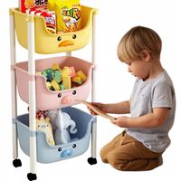 PLASTIKOWY POJEMNIK REGAŁ KOSZ NA ZABAWKI 3 SZUFLADY
