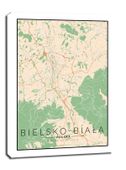 Bielsko Biała mapa kolorowa - obraz na płótnie 20x30 cm