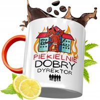 Kubek Pomarańczowy Dla Dyrektora Prezent Z Nadrukiem Ze Zdjęciem