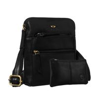 elegancka listonoszka męska ze skóry naturalnej w czarnym kolorze