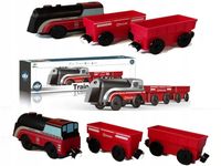 Kolejka Lokomotywa na baterie pociąg + dwa wagony