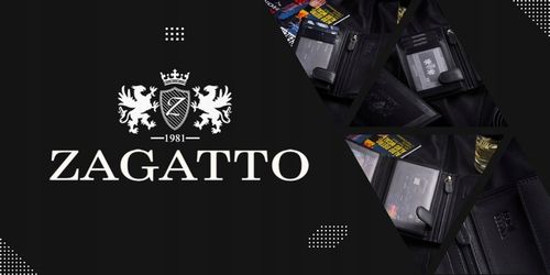 Portfel męski skórzany SLIM czarny mały elegancki wytrzymały RFID ZAGATTO na Arena.pl