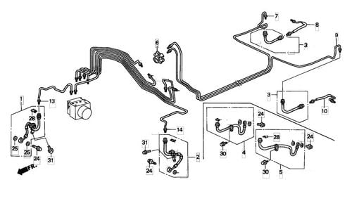 Honda Civic VI EJ9 +ABS - zestaw przewodów hamulcowych miedzianych na Arena.pl