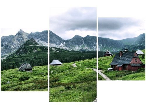 60 90CM OBRAZ 3 ELEM CHATY TATRZAŃSKIE ŚCIENNY DRUK PŁÓTNO na Arena.pl