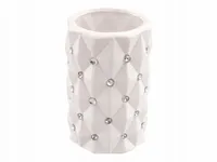 Wazon ceramiczny biały cyrkonie kryształy glamour BC