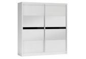 Szafa Batumi 203x61x215cm biały/czarne szkło