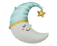 Balon foliowy księżyc niebieski, 56x68 cm